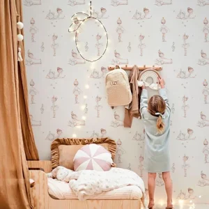 BAILARINAS DANCE BEIGE Papel pintado infantil