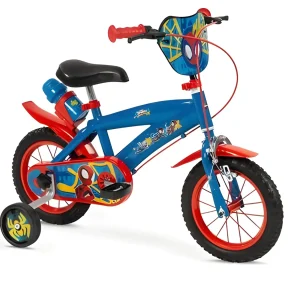 Bicicleta 12" Spiderman Huffy Toimsa - Bicicleta Infantil con Ruedas de Entrenamiento