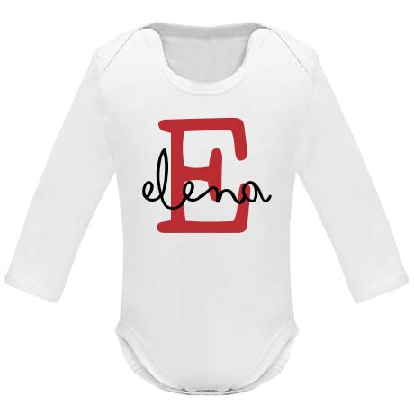 Body Personalizado Inicial Rojo - Imagen 3