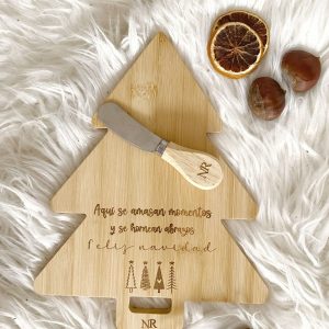 Tabla de Bambú Navideña Personalizada «Tree»