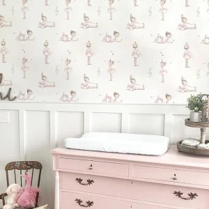 BAILARINAS ROSA Papel pintado infantil